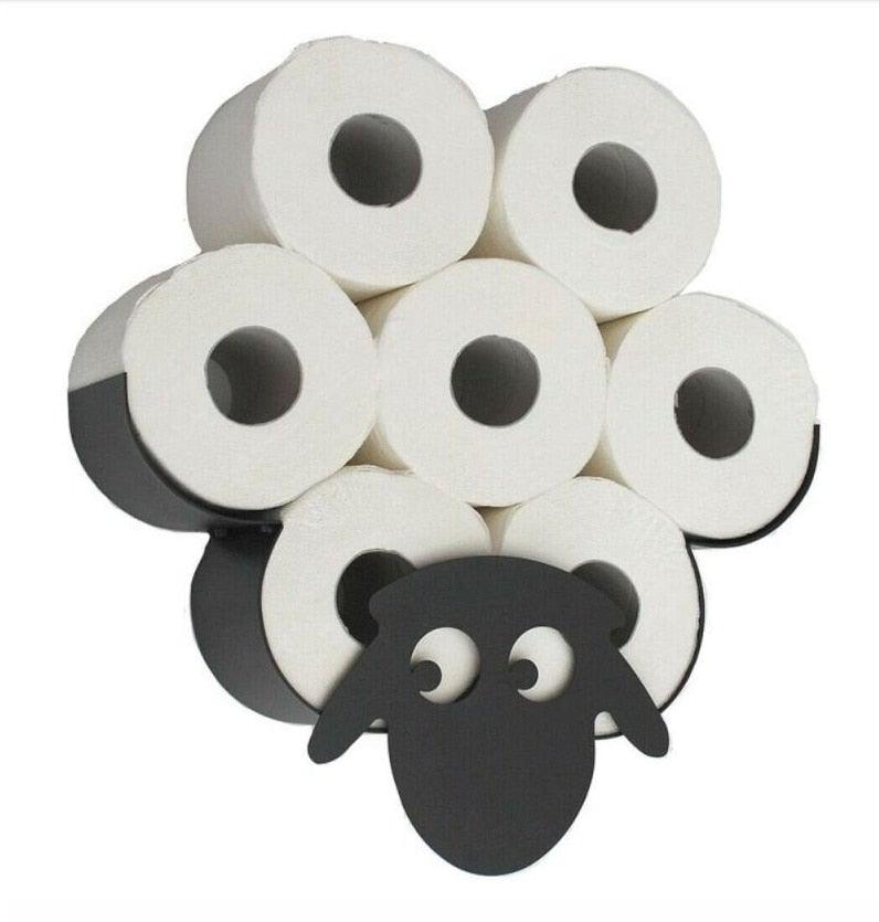 Porte-papier toilette en forme de mouton charmant - Rangement mural