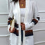 Shiny Color Block Open Front Cardigan - Korvel