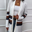 Shiny Color Block Open Front Cardigan - Korvel