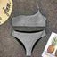 Ensemble de bikini taille haute en paillettes brillantes pour femmes
