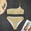 Ensemble de bikini taille haute en paillettes brillantes pour femmes