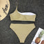 Ensemble de bikini taille haute en paillettes brillantes pour femmes