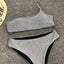 Ensemble de bikini taille haute en paillettes brillantes pour femmes
