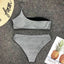 Ensemble de bikini taille haute en paillettes brillantes pour femmes