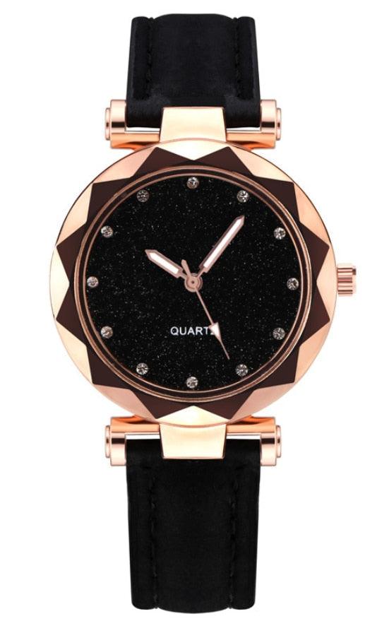 Reloj de Cuarzo para Mujeres con Pulsera de Cuero Elegante