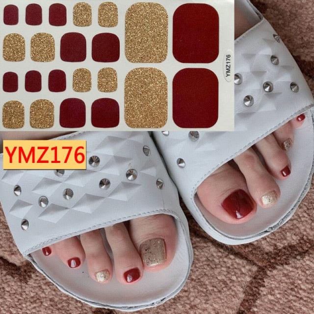 Calcomanías de Arte para Uñas de Pies Impermeables Premium - Patrones Mixtos