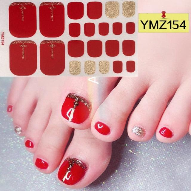 Calcomanías de Arte para Uñas de Pies Impermeables Premium - Patrones Mixtos