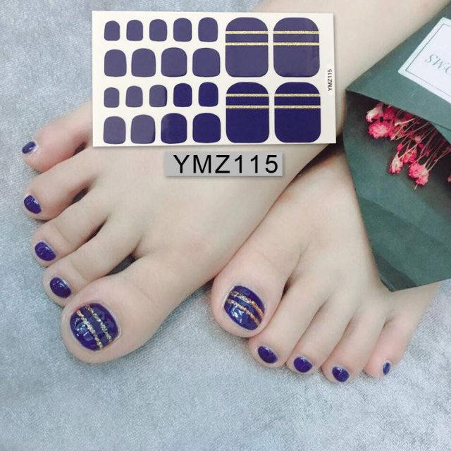 Calcomanías de Arte para Uñas de Pies Impermeables Premium - Patrones Mixtos