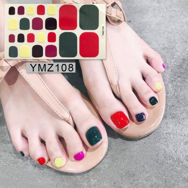 Calcomanías de Arte para Uñas de Pies Impermeables Premium - Patrones Mixtos