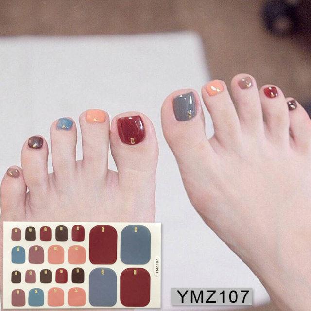 Calcomanías de Arte para Uñas de Pies Impermeables Premium - Patrones Mixtos