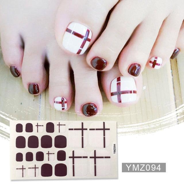 Calcomanías de Arte para Uñas de Pies Impermeables Premium - Patrones Mixtos
