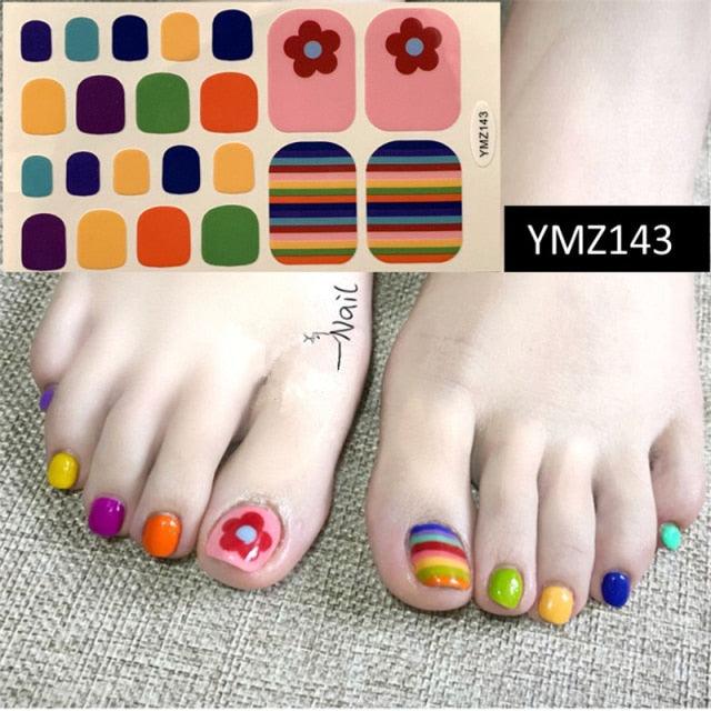 Calcomanías de Arte para Uñas de Pies Impermeables Premium - Patrones Mixtos