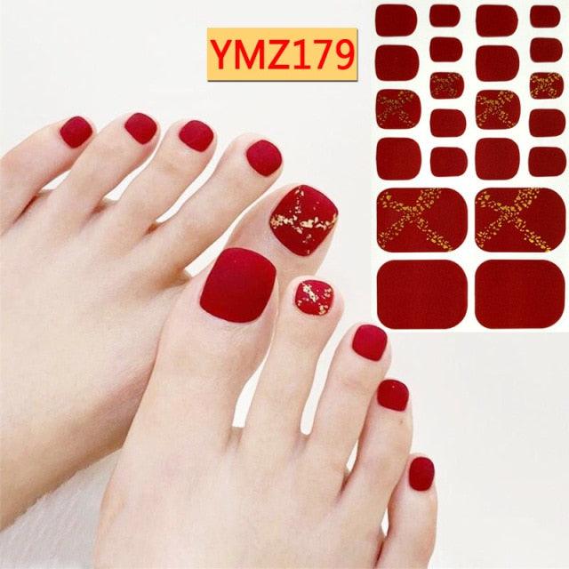 Calcomanías de Arte para Uñas de Pies Impermeables Premium - Patrones Mixtos