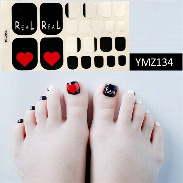 Calcomanías de Arte para Uñas de Pies Impermeables Premium - Patrones Mixtos