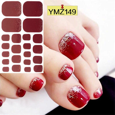 Premium Waterproof Toenail Art Stickers - Mixed Patterns