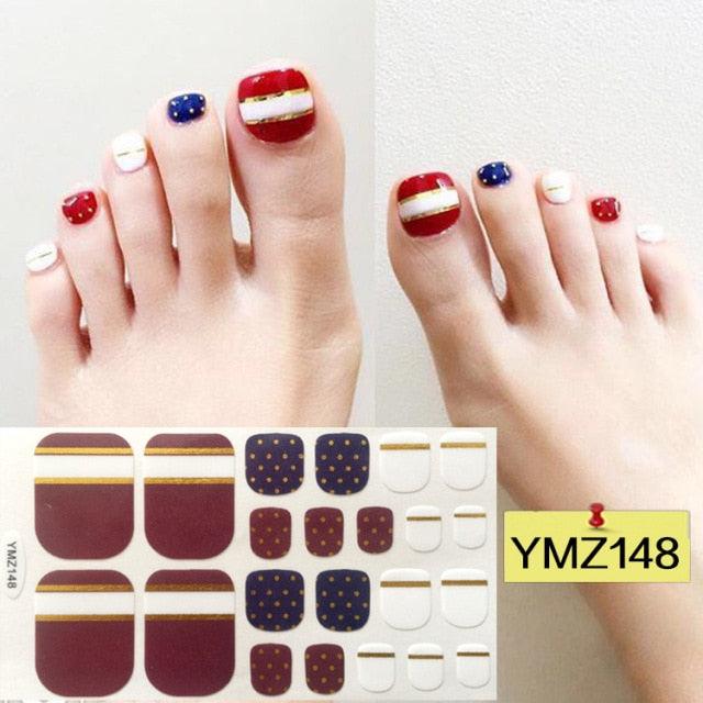 Calcomanías de Arte para Uñas de Pies Impermeables Premium - Patrones Mixtos