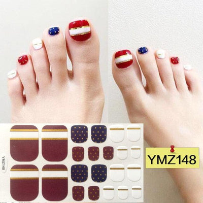 Premium Waterproof Toenail Art Stickers - Mixed Patterns