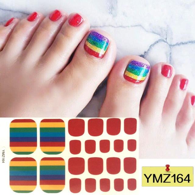 Calcomanías de Arte para Uñas de Pies Impermeables Premium - Patrones Mixtos