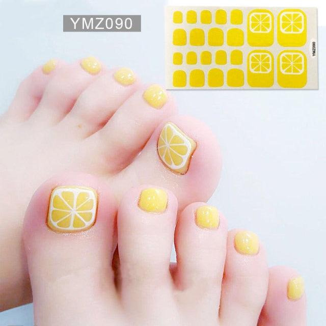 Calcomanías de Arte para Uñas de Pies Impermeables Premium - Patrones Mixtos