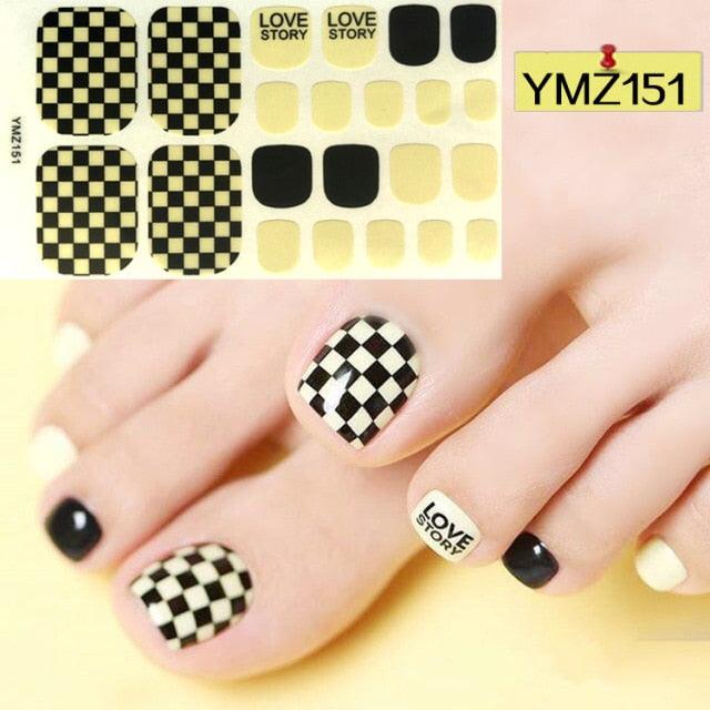 Calcomanías de Arte para Uñas de Pies Impermeables Premium - Patrones Mixtos