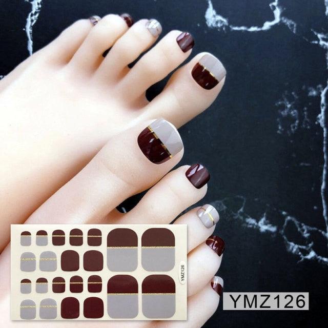 Calcomanías de Arte para Uñas de Pies Impermeables Premium - Patrones Mixtos