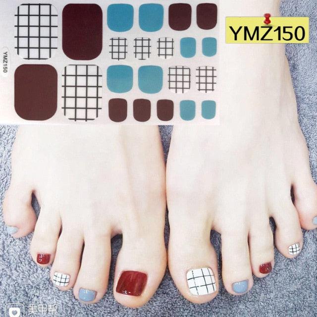Calcomanías de Arte para Uñas de Pies Impermeables Premium - Patrones Mixtos