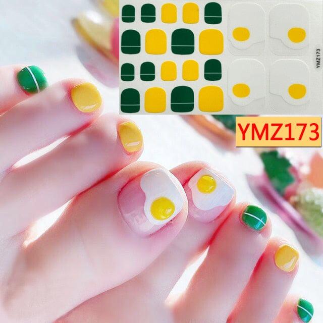 Calcomanías de Arte para Uñas de Pies Impermeables Premium - Patrones Mixtos