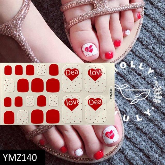 Calcomanías de Arte para Uñas de Pies Impermeables Premium - Patrones Mixtos