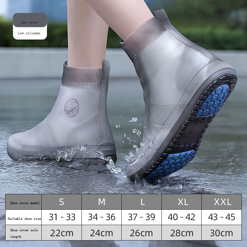 Shoe covers for men's and women's rain shoes, waterproof silicone rain cover shoes, thickened and wear-resistant in rainy days - Korvel