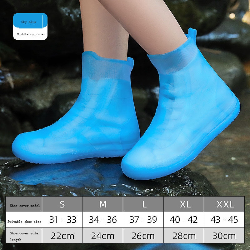 Shoe covers for men's and women's rain shoes, waterproof silicone rain cover shoes, thickened and wear-resistant in rainy days - Korvel