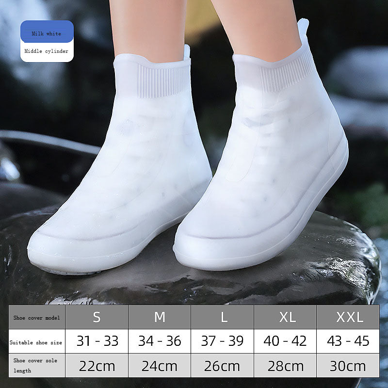 Shoe covers for men's and women's rain shoes, waterproof silicone rain cover shoes, thickened and wear-resistant in rainy days - Korvel