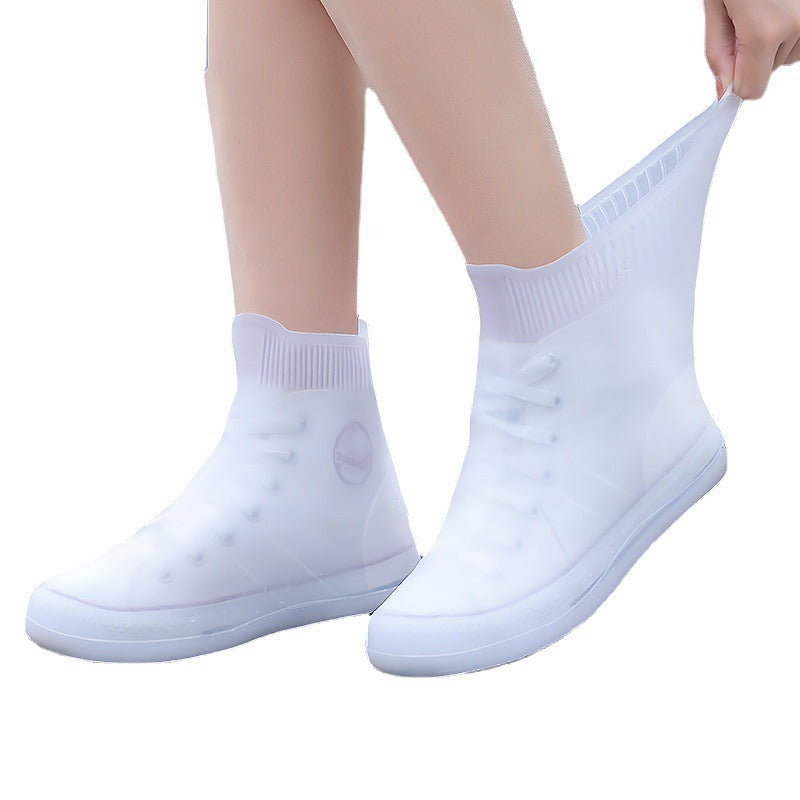 Shoe covers for men's and women's rain shoes, waterproof silicone rain cover shoes, thickened and wear-resistant in rainy days - Korvel