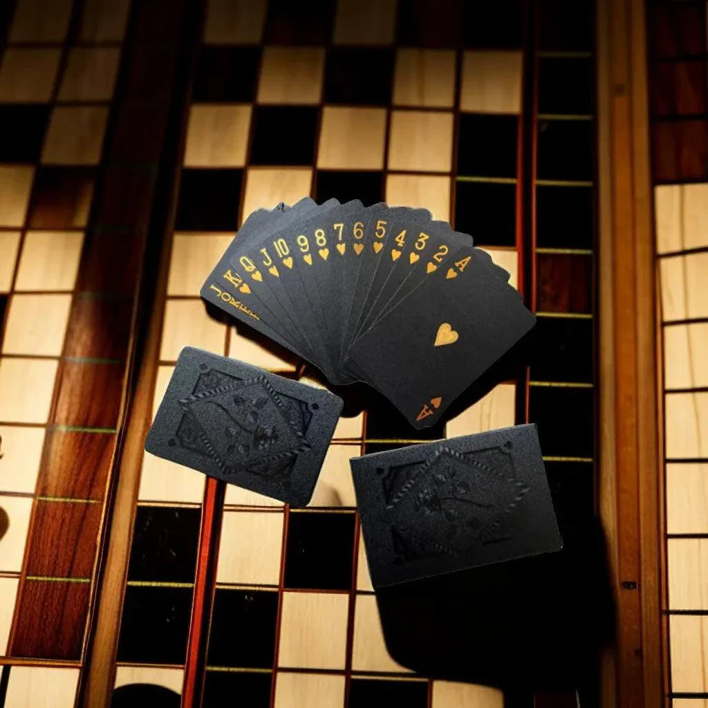 Color Black Gold Waterproof Playing Card Game