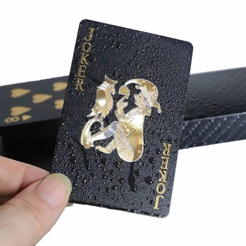 Color Black Gold Waterproof Playing Card Game