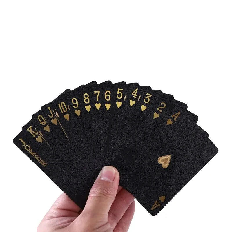 Color Black Gold Waterproof Playing Card Game