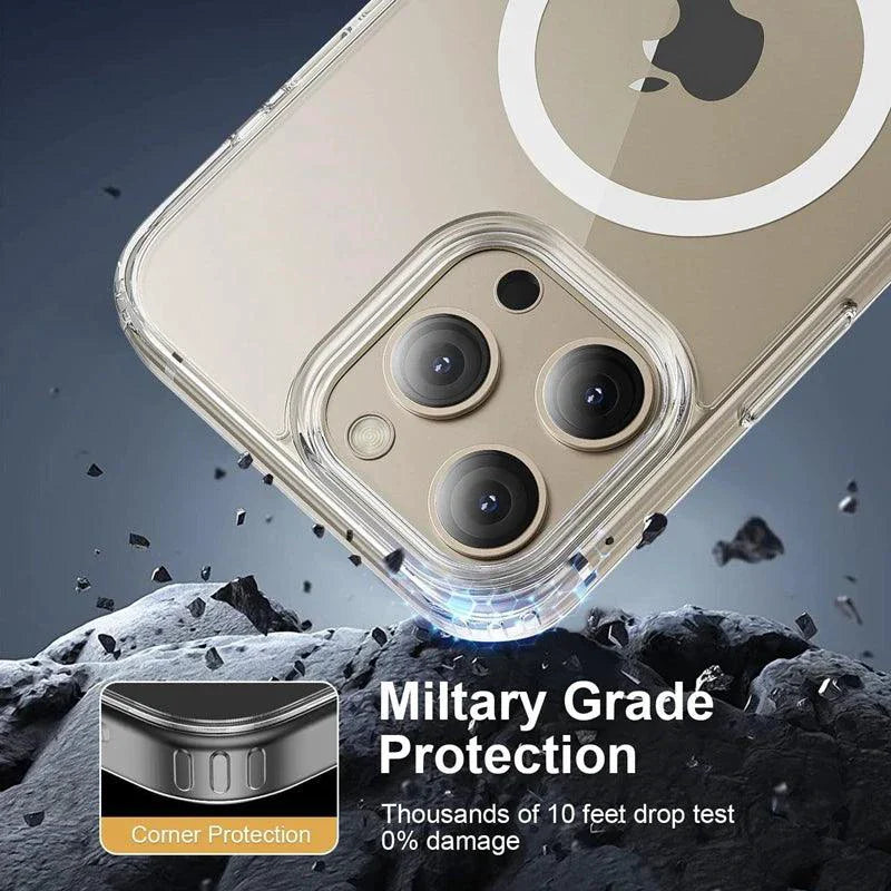 MagSafe Compatible Magnetic Clear Case for iPhone 16/15/14/13/12/11 Pro Max Plus