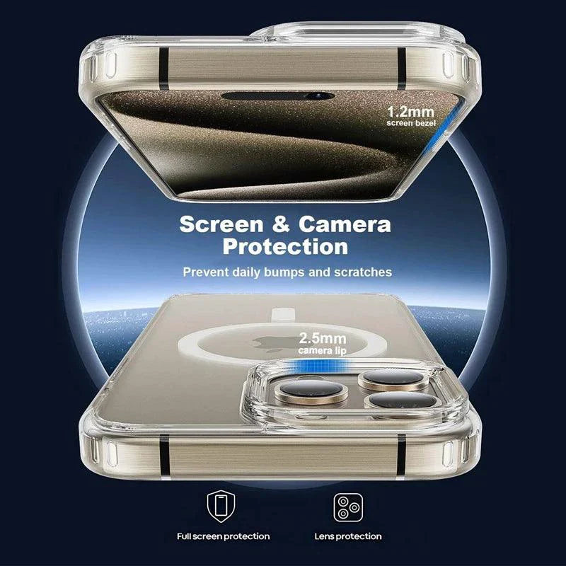MagSafe Compatible Magnetic Clear Case for iPhone 16/15/14/13/12/11 Pro Max Plus