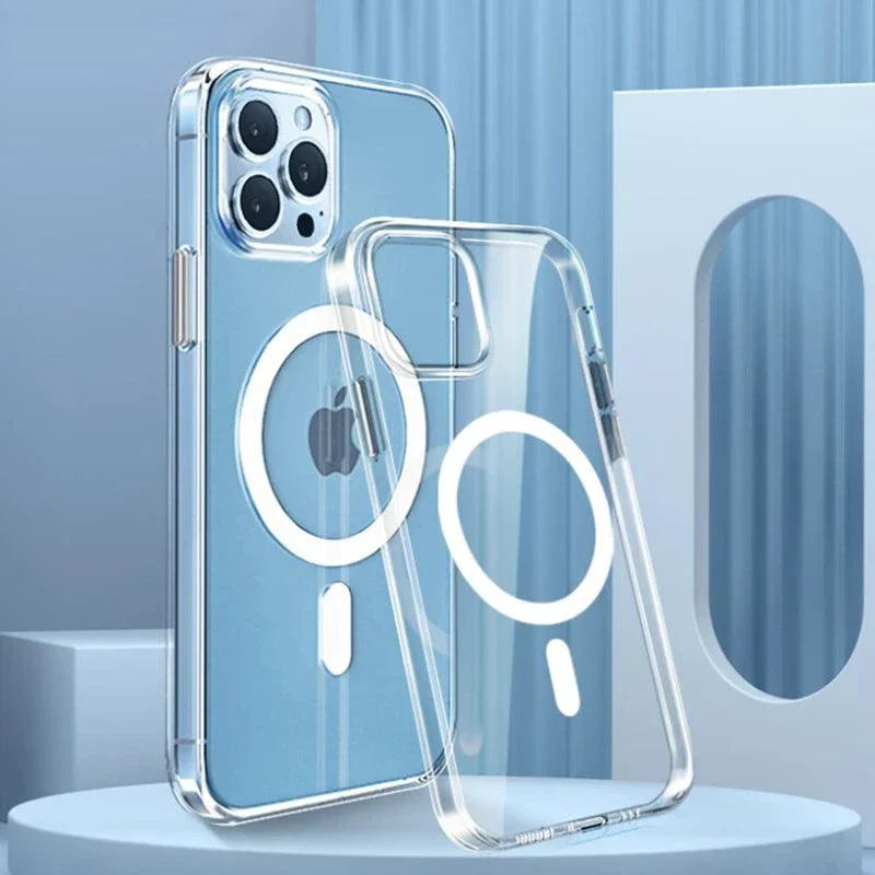 MagSafe Compatible Magnetic Clear Case for iPhone 16/15/14/13/12/11 Pro Max Plus