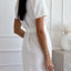 Short Sleeve Tie Waist Mini Dress - Korvel