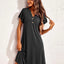Short sleeved V-neck home sleepwear dress - Korvel