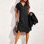 Short sleeved V-neck home sleepwear dress - Korvel