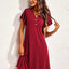 Short sleeved V-neck home sleepwear dress - Korvel
