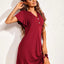 Short sleeved V-neck home sleepwear dress - Korvel