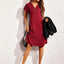 Short sleeved V-neck home sleepwear dress - Korvel