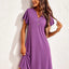 Short sleeved V-neck home sleepwear dress - Korvel