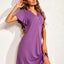 Short sleeved V-neck home sleepwear dress - Korvel