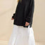 Side Slit Round Neck Long Sleeve Sweatshirt - Korvel