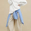 Side Slit Round Neck Long Sleeve Sweatshirt - Korvel