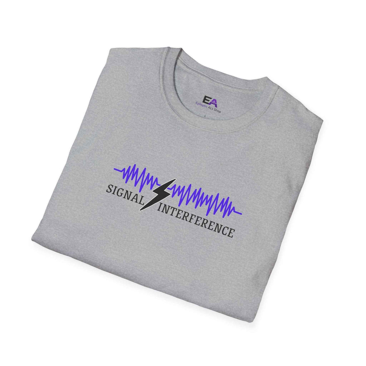 T-shirt d'interférence de signal — Statique silencieuse, étincelle visible