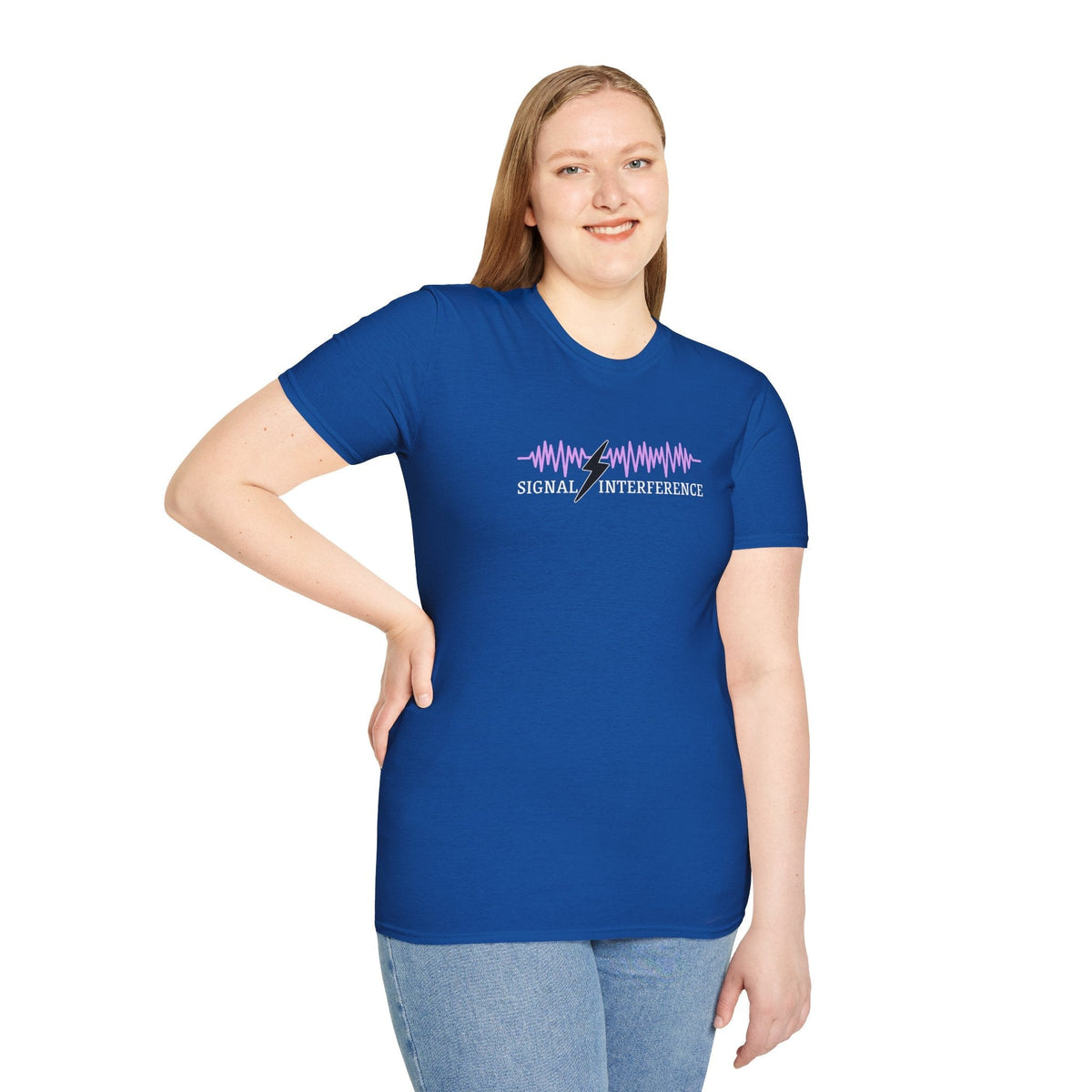 T-shirt d'interférence de signal — Statique silencieuse, étincelle visible